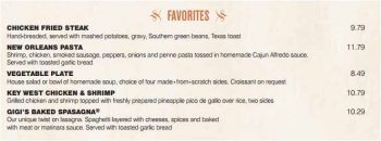 Cheddars Menu